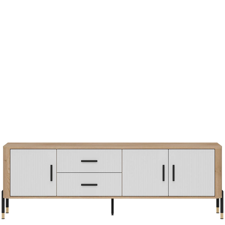 Фото тумби під телевізор DANTE LIVEO DT02 дуб кремона торро / білий / чорні ручки