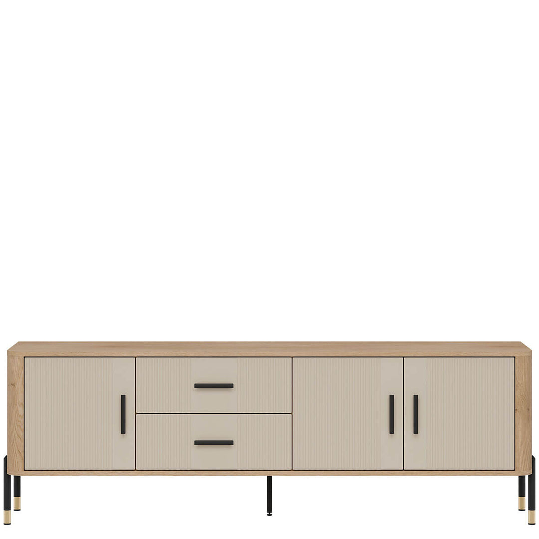 Фото тумби під телевізор DANTE LIVEO DT02 дуб кремона торро / кашемір / чорні ручки