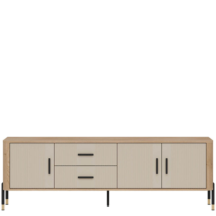 Фото тумби під телевізор DANTE LIVEO DT02 дуб кремона торро / кашемір / чорні ручки