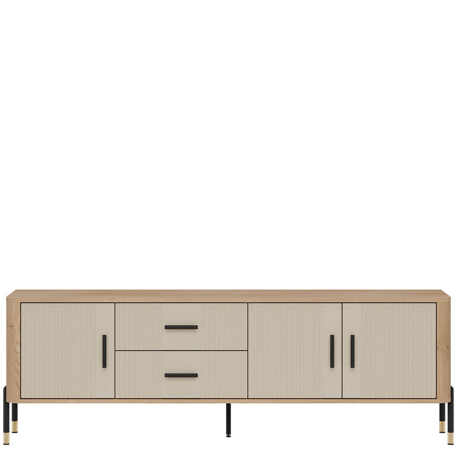 Фото тумби під телевізор DANTE LIVEO DT02 дуб кремона торро / кашемір / чорні ручки