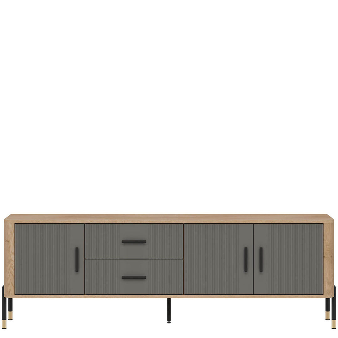 Фото тумби під телевізор DANTE LIVEO DT02 дуб кремона торро / сірий / чорні ручки