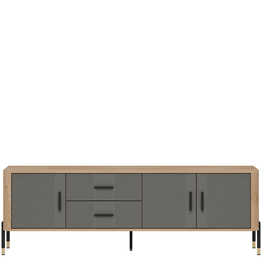 Фото тумби під телевізор DANTE LIVEO DT02 дуб кремона торро / сірий / чорні ручки