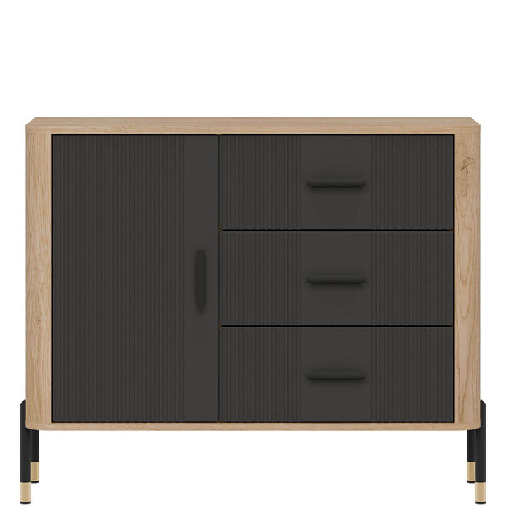 Фото комода DANTE LIVEO DT03 дуб кремона торро / антрацит / чорні ручки