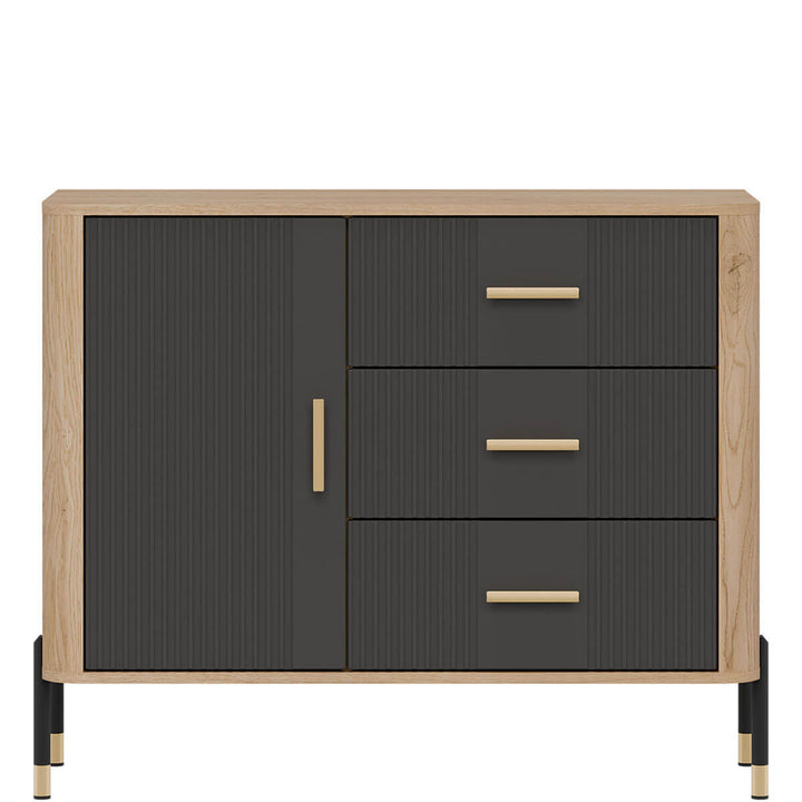 Фото комода DANTE LIVEO DT03 дуб кремона торро / антрацит / золоті ручки