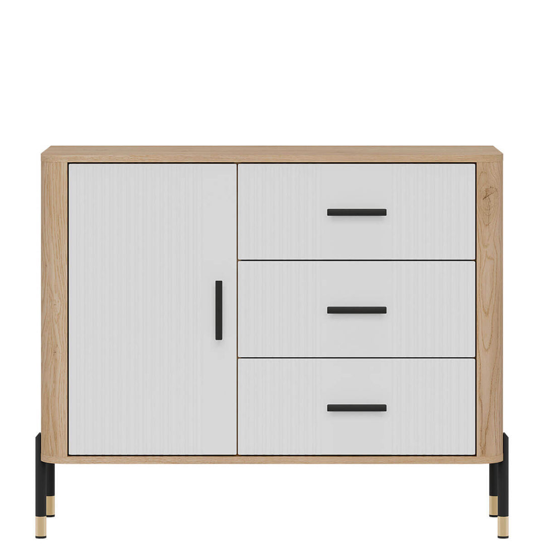 Фото комода DANTE LIVEO DT03 дуб кремона торро / білий / чорні ручки