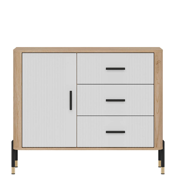 Фото комода DANTE LIVEO DT03 дуб кремона торро / білий / чорні ручки
