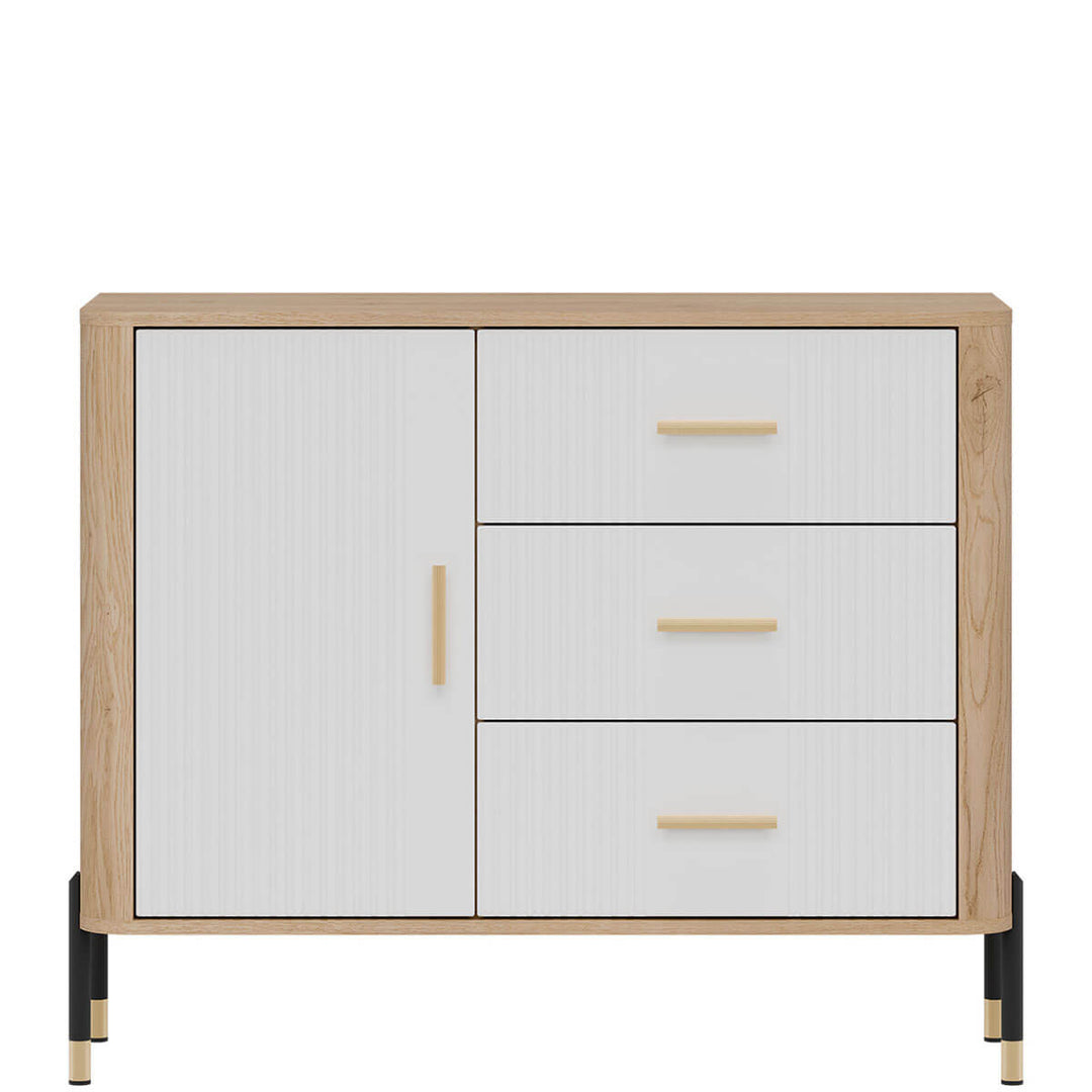 Фото комода DANTE LIVEO DT03 дуб кремона торро / білий / золоті ручки