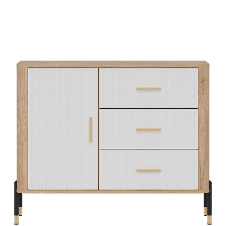 Фото комода DANTE LIVEO DT03 дуб кремона торро / білий / золоті ручки