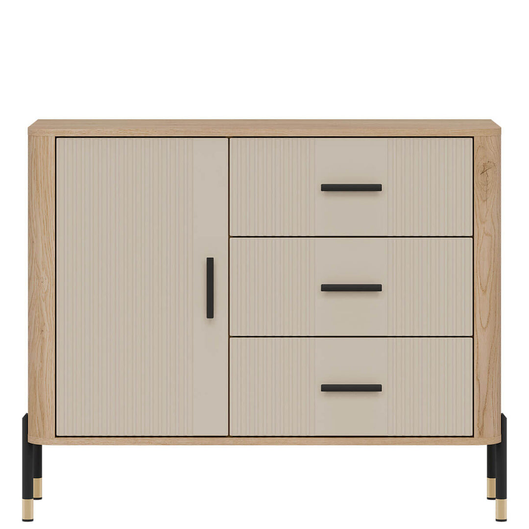 Фото комода DANTE LIVEO DT03 дуб кремона торро / кашемір / чорні ручки