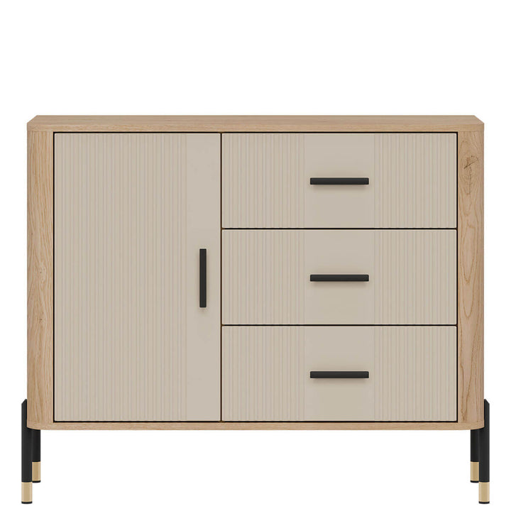 Фото комода DANTE LIVEO DT03 дуб кремона торро / кашемір / чорні ручки