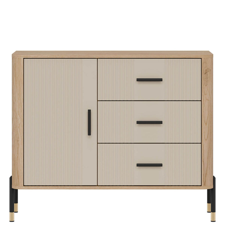 Фото комода DANTE LIVEO DT03 дуб кремона торро / кашемір / чорні ручки