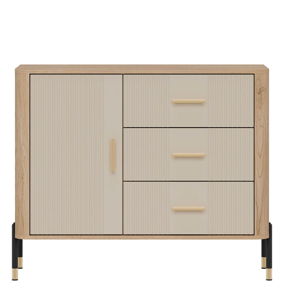 Фото комода DANTE LIVEO DT03 дуб кремона торро / кашемір / золоті ручки