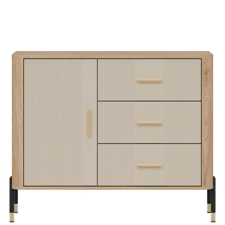 Фото комода DANTE LIVEO DT03 дуб кремона торро / кашемір / золоті ручки