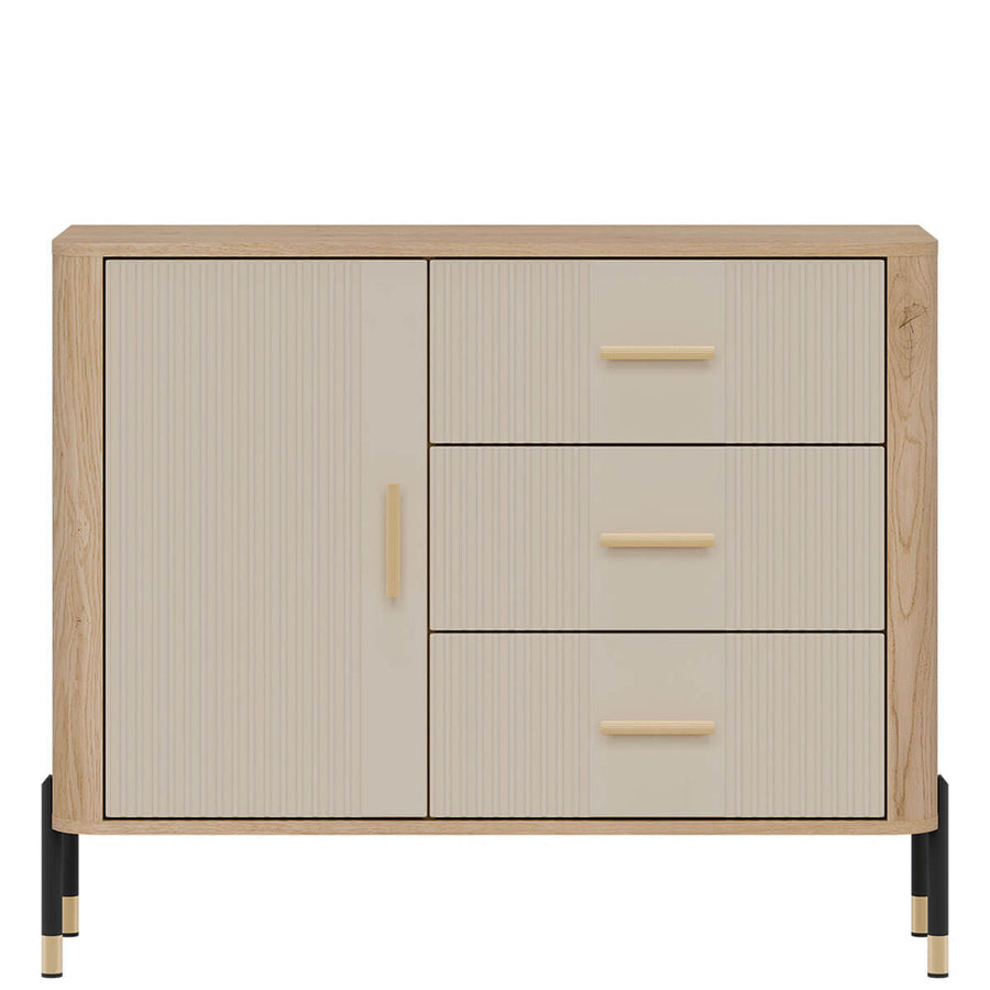 Фото комода DANTE LIVEO DT03 дуб кремона торро / кашемір / золоті ручки