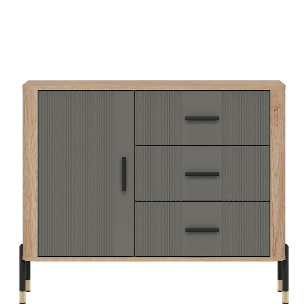Фото комода DANTE LIVEO DT03 дуб кремона торро / сірий / чорні ручки