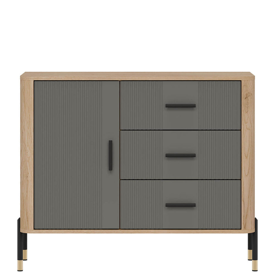 Фото комода DANTE LIVEO DT03 дуб кремона торро / сірий / чорні ручки