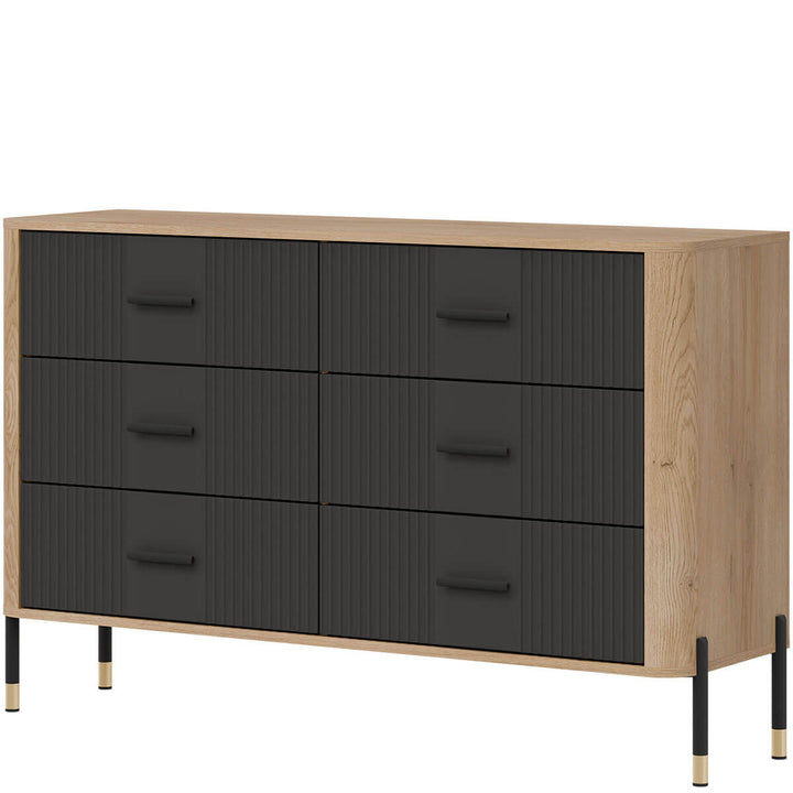 Фото вигляду справа комода DANTE LIVEO DT04 дуб кремона торро / антрацит / чорні ручки