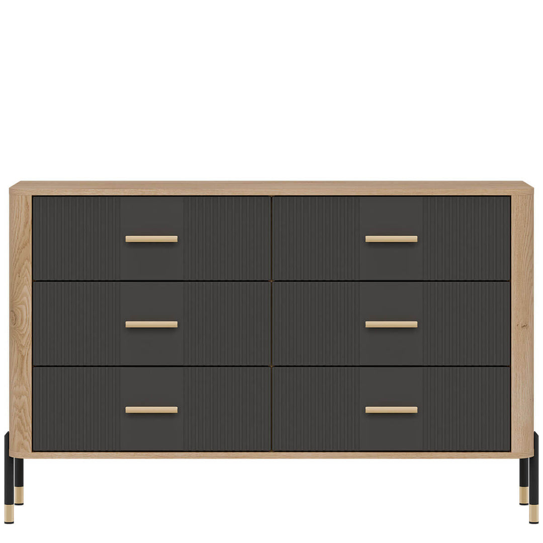 Фото комода DANTE LIVEO DT04 дуб кремона торро / антрацит / золоті ручки