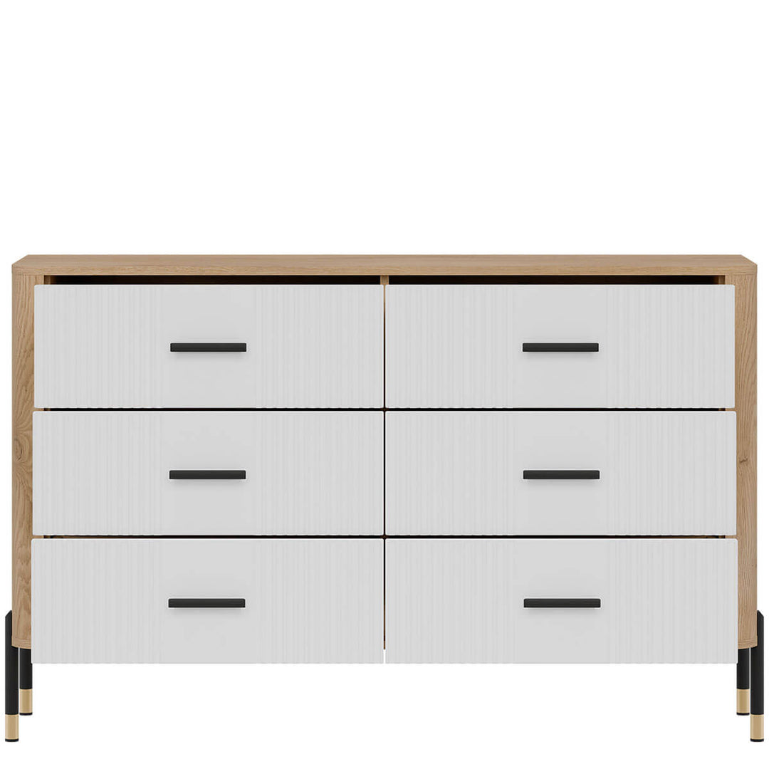 Фото наповнення комода DANTE LIVEO DT04 дуб кремона торро / білий / чорні ручки