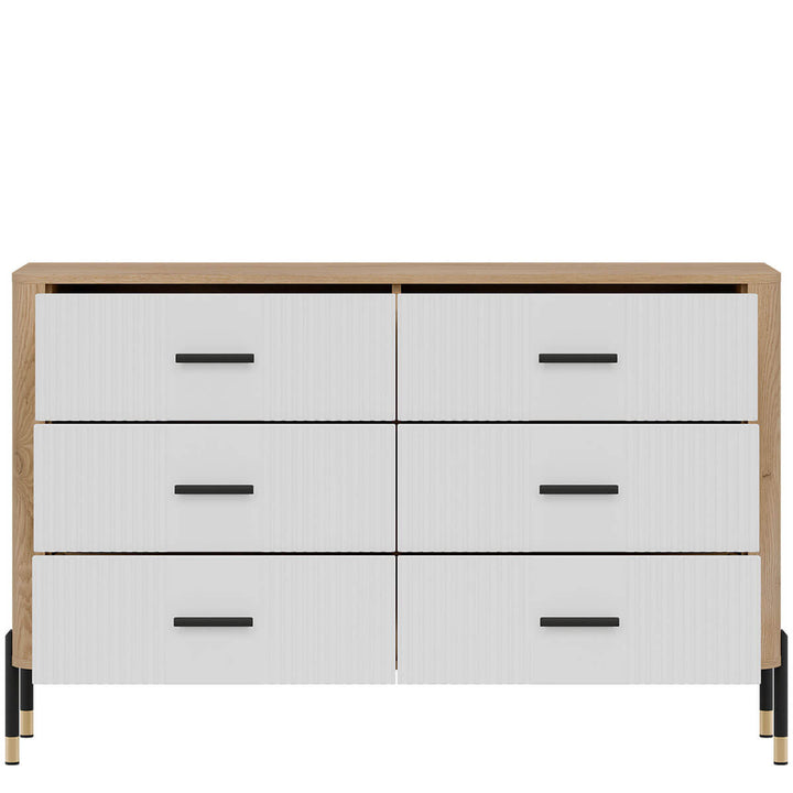 Фото наповнення комода DANTE LIVEO DT04 дуб кремона торро / білий / чорні ручки