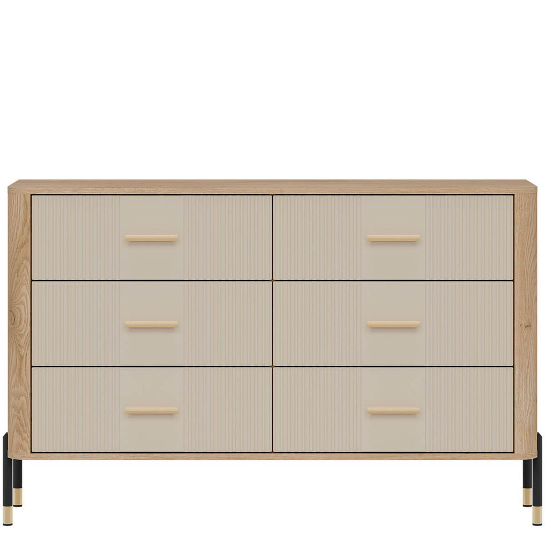 Фото комода DANTE LIVEO DT04 дуб кремона торро / кашемір / золоті ручки