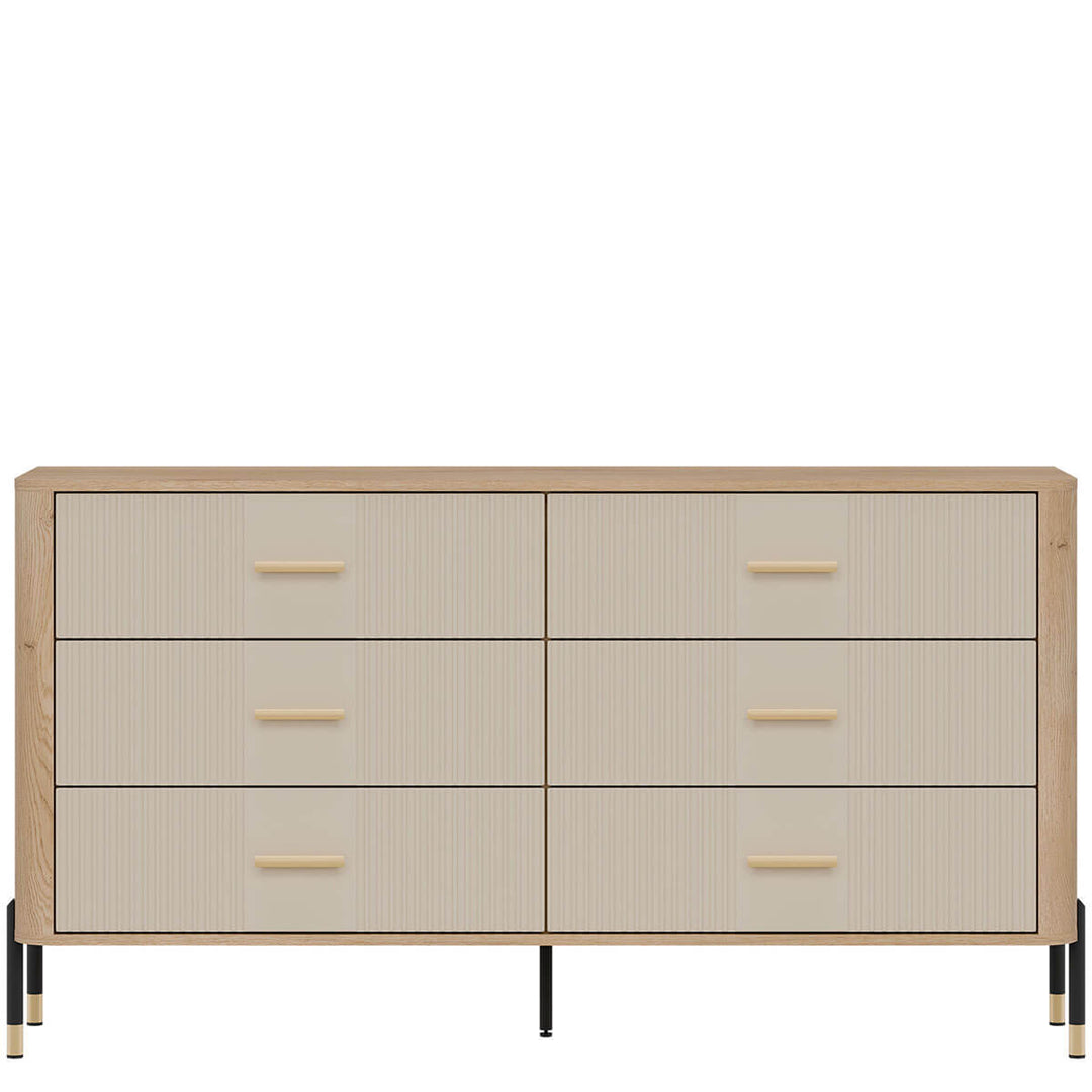 Фото комода DANTE LIVEO DT05 дуб кремона торро / кашемір / золоті ручки