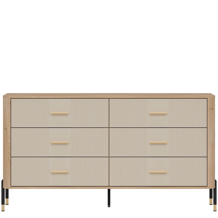 Фото комода DANTE LIVEO DT05 дуб кремона торро / кашемір / золоті ручки