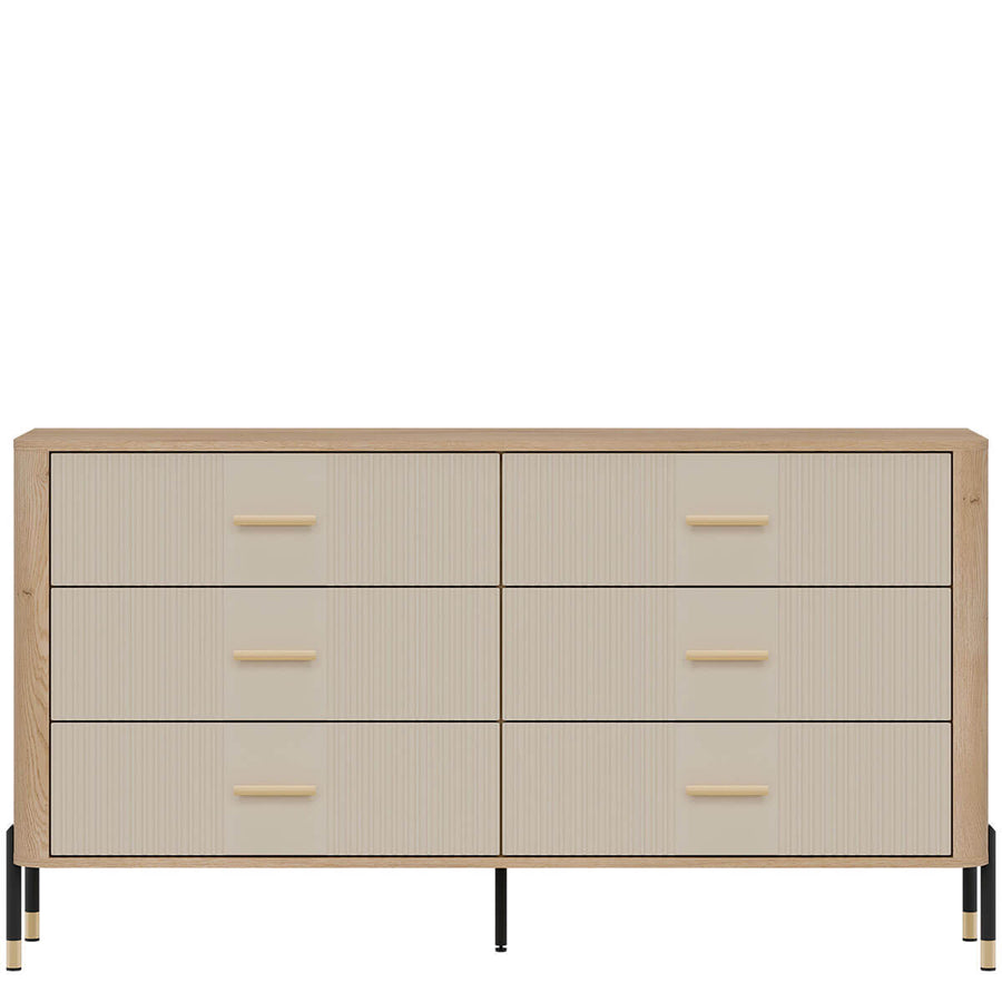 Фото комода DANTE LIVEO DT05 дуб кремона торро / кашемір / золоті ручки