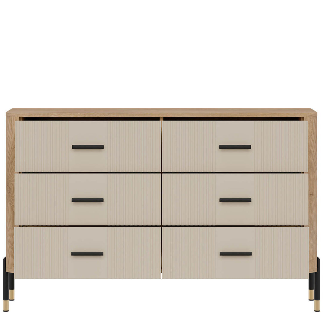 Фото наповнення комода DANTE LIVEO DT04 дуб кремона торро / кашемір / чорні ручки