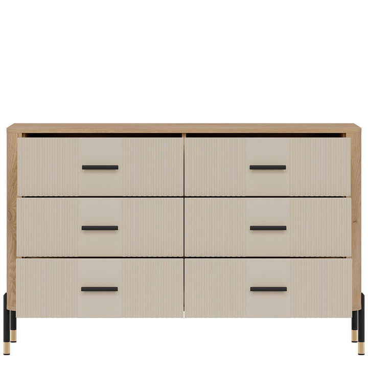 Фото наповнення комода DANTE LIVEO DT04 дуб кремона торро / кашемір / чорні ручки