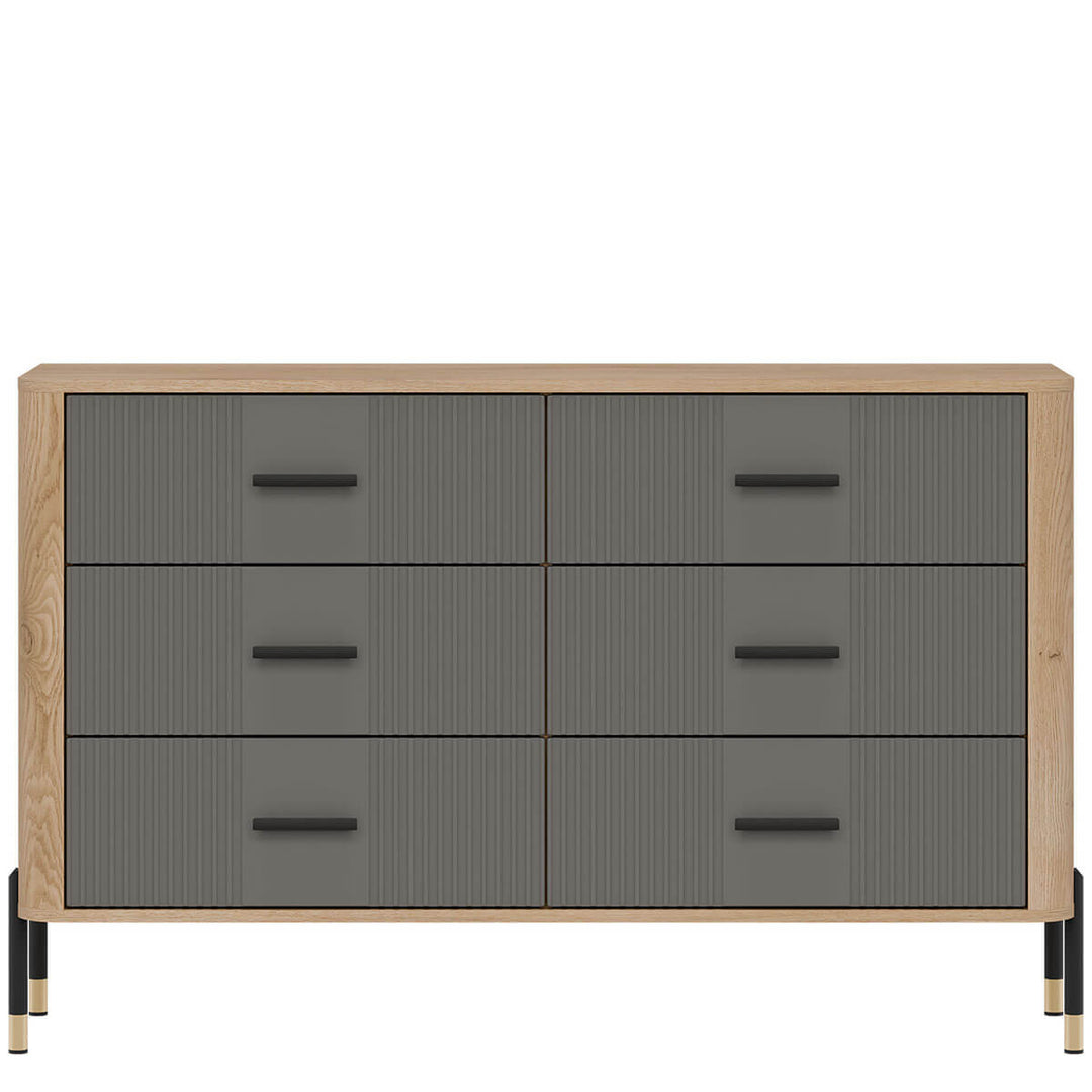 Фото комода DANTE LIVEO DT04 дуб кремона торро / сірий / чорні ручки