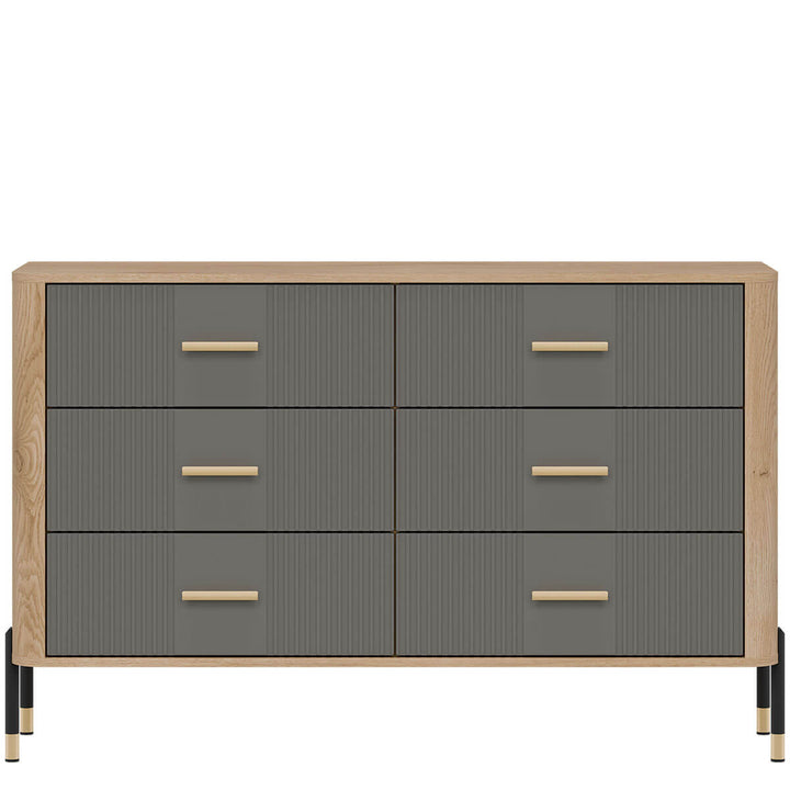 Фото комода DANTE LIVEO DT04 дуб кремона торро / сірий / золоті ручки