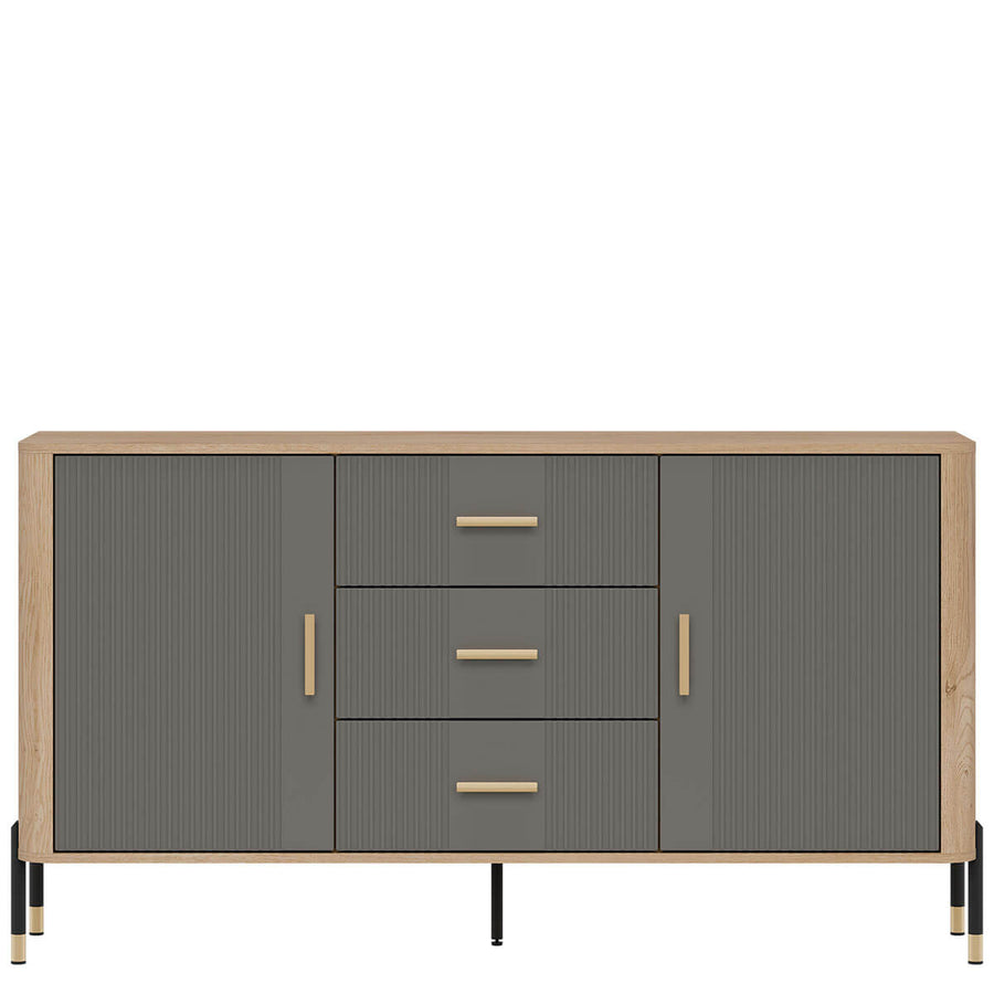 Фото комода DANTE LIVEO DT06 дуб кремона торро / сірий / золоті ручки