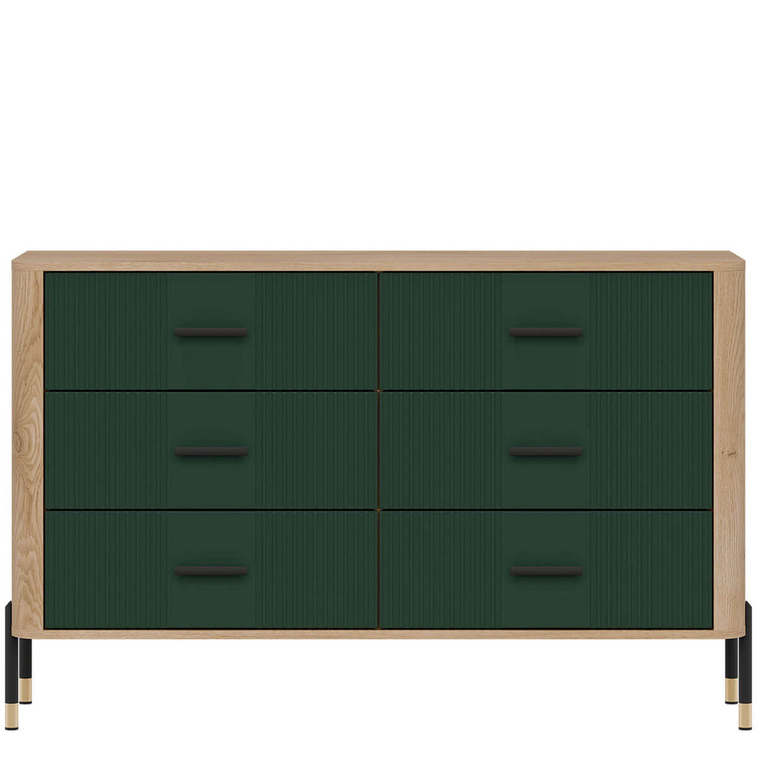 Фото комода DANTE LIVEO DT04 дуб кремона торро / зелений / чорні ручки