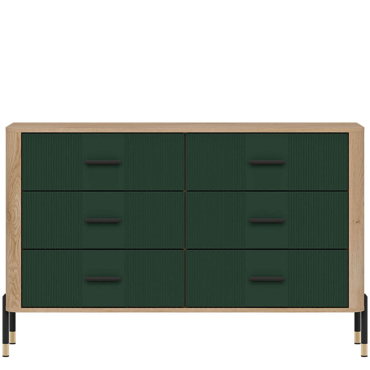 Фото комода DANTE LIVEO DT04 дуб кремона торро / зелений / чорні ручки