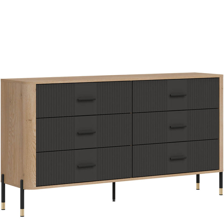 Фото вигляду зліва комода DANTE LIVEO DT05 дуб кремона торро / антрацит / чорні ручки