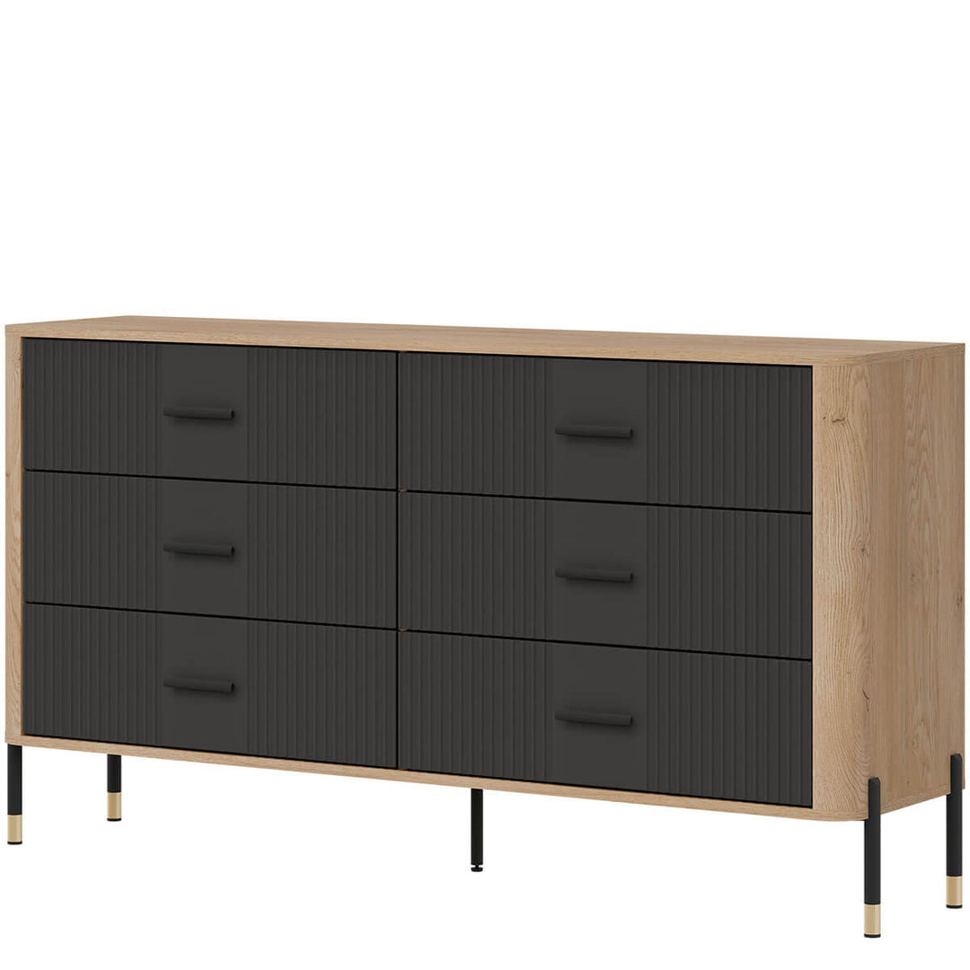 Фото вигляду справа комода DANTE LIVEO DT05 дуб кремона торро / антрацит / чорні ручки