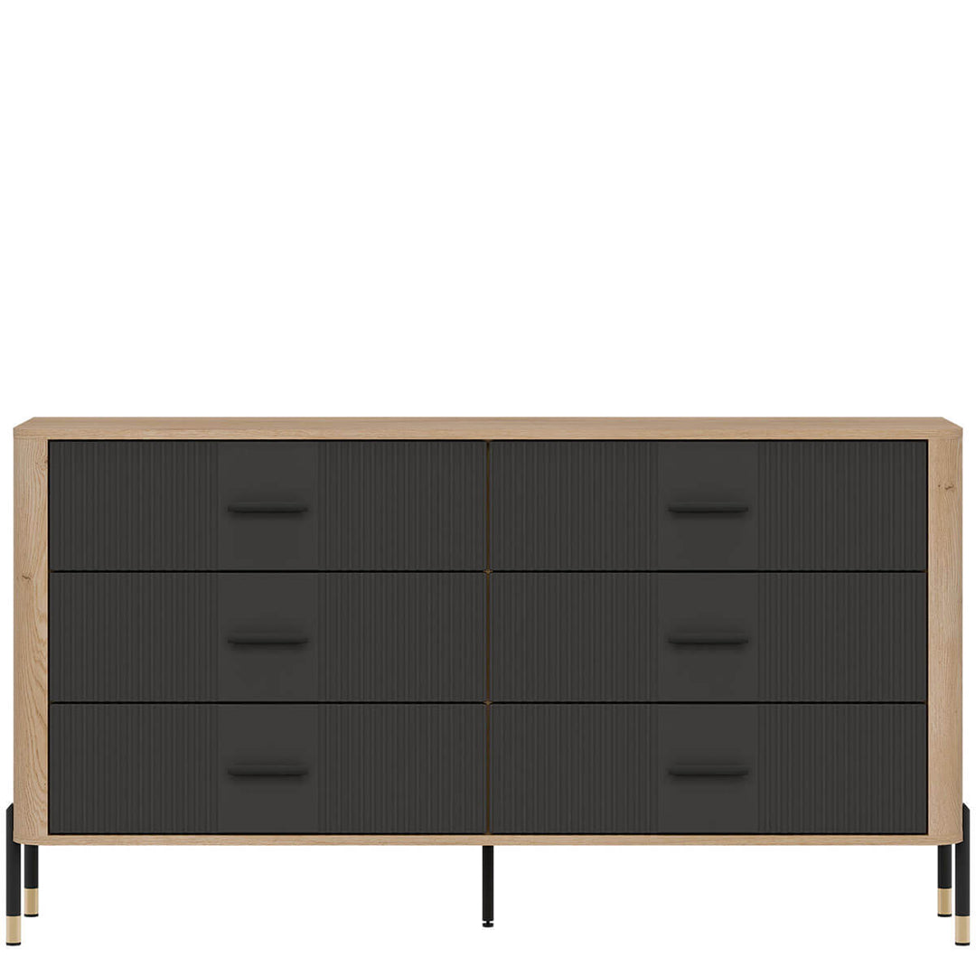 Фото комода DANTE LIVEO DT05 дуб кремона торро / антрацит / чорні ручки