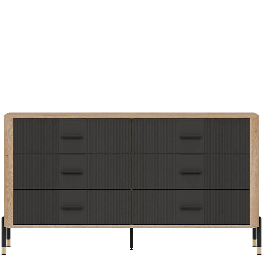 Фото комода DANTE LIVEO DT05 дуб кремона торро / антрацит / чорні ручки