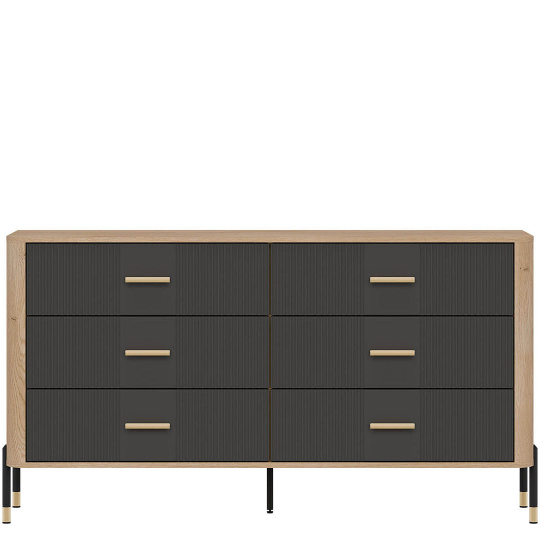 Фото комода DANTE LIVEO DT05 дуб кремона торро / антрацит / золоті ручки