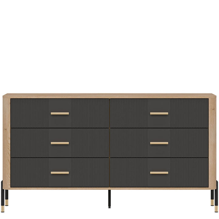 Фото комода DANTE LIVEO DT05 дуб кремона торро / антрацит / золоті ручки