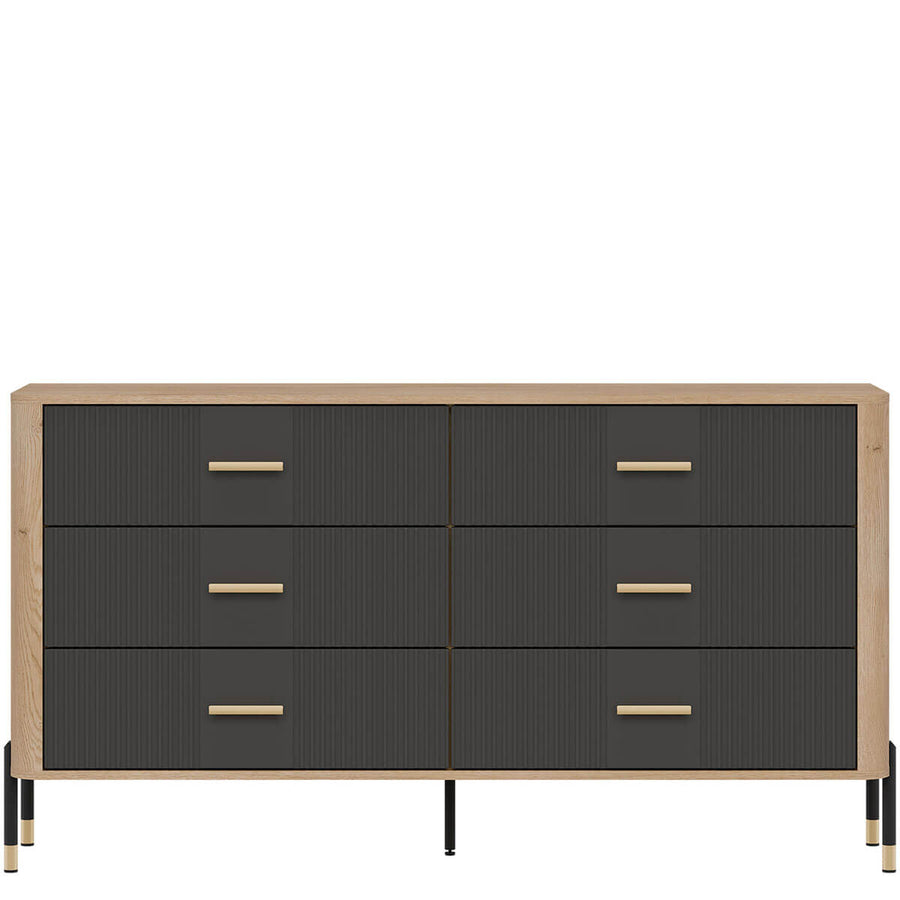 Фото комода DANTE LIVEO DT05 дуб кремона торро / антрацит / золоті ручки