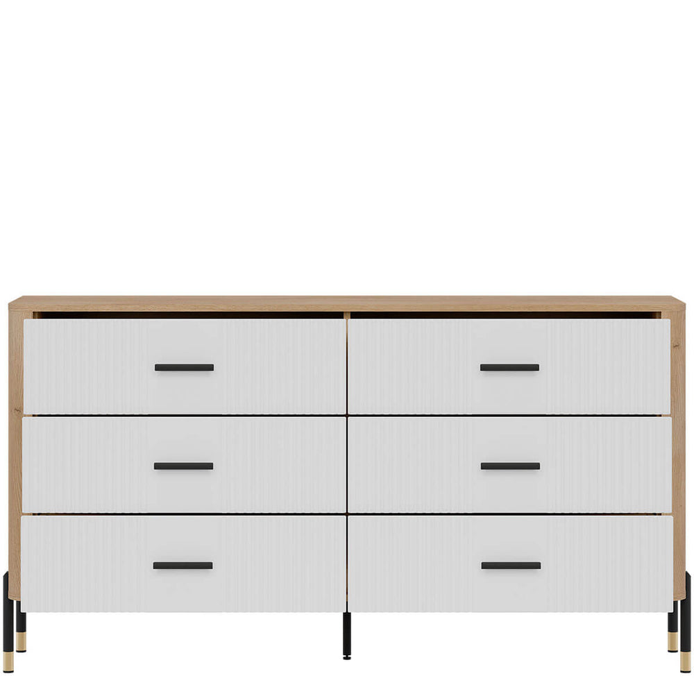 Фото наповнення комода DANTE LIVEO DT05 дуб кремона торро / білий / чорні ручки