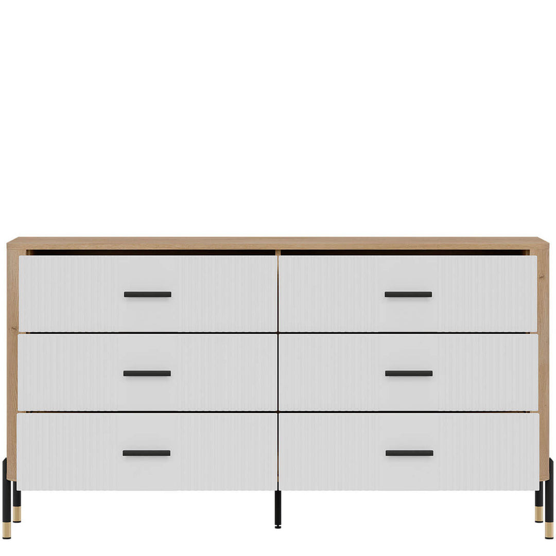 Фото наповнення комода DANTE LIVEO DT05 дуб кремона торро / білий / чорні ручки