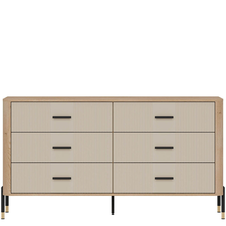 Фото комода DANTE LIVEO DT05 дуб кремона торро / кашемір / чорні ручки