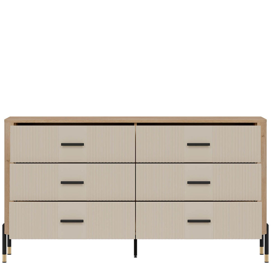 Фото наповнення комода DANTE LIVEO DT05 дуб кремона торро / кашемір / чорні ручки