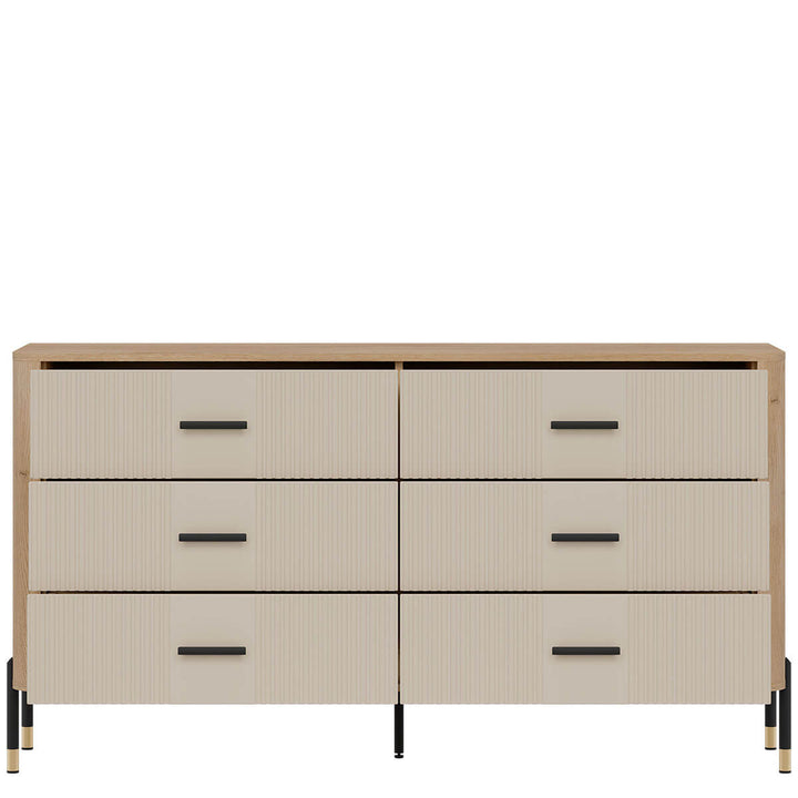 Фото наповнення комода DANTE LIVEO DT05 дуб кремона торро / кашемір / чорні ручки