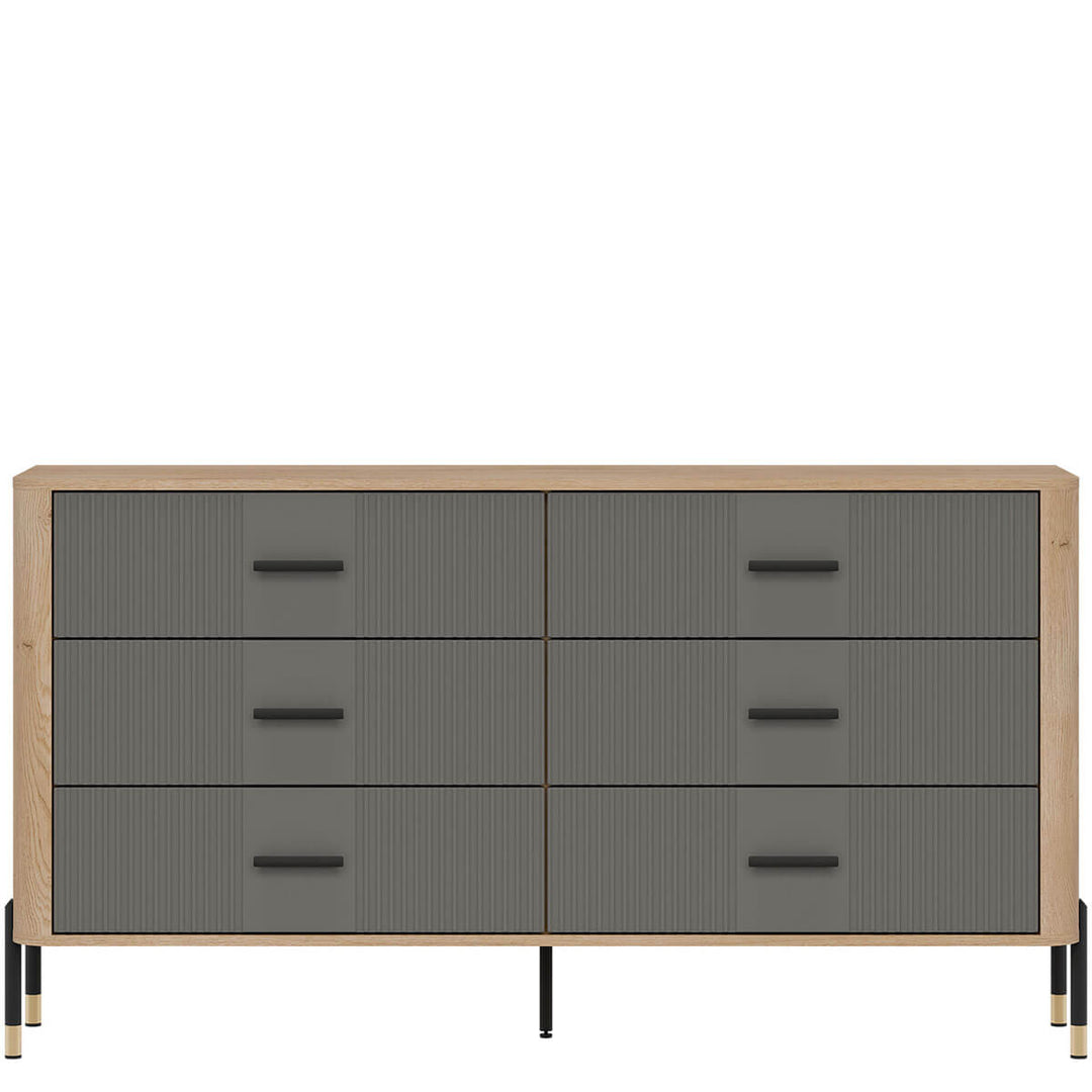 Фото комода DANTE LIVEO DT05 дуб кремона торро / сірий / чорні ручки