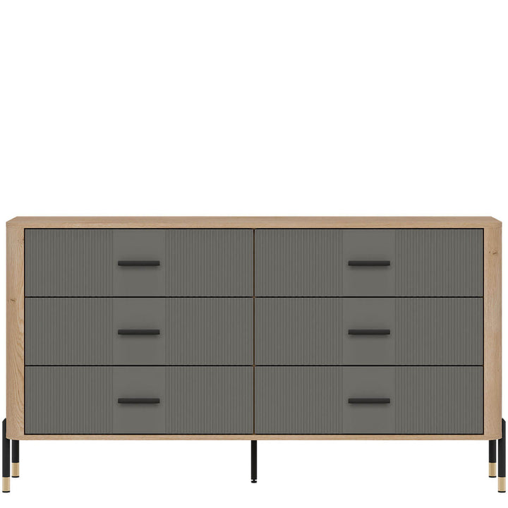 Фото комода DANTE LIVEO DT05 дуб кремона торро / сірий / чорні ручки