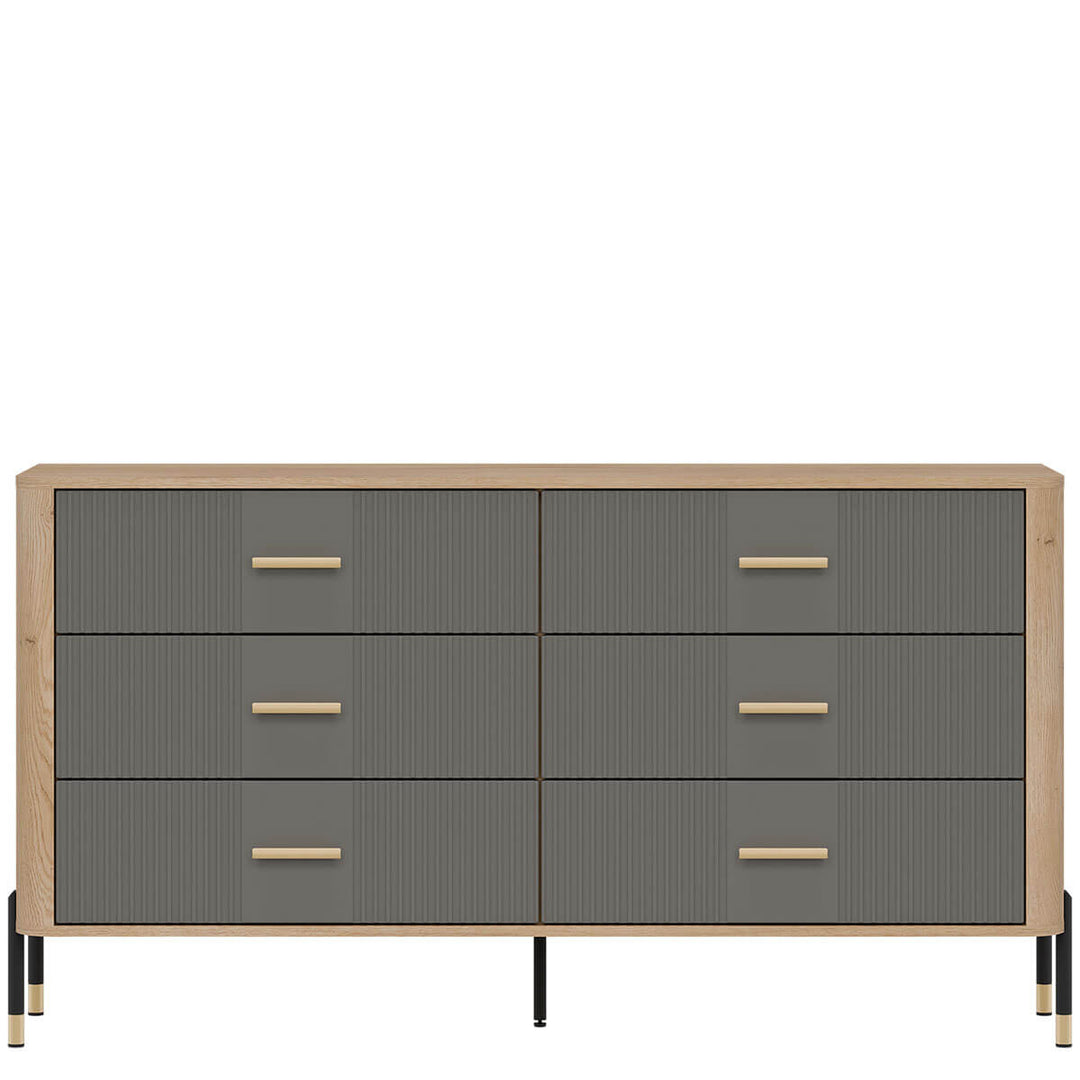 Фото комода DANTE LIVEO DT05 дуб кремона торро / сірий / золоті ручки